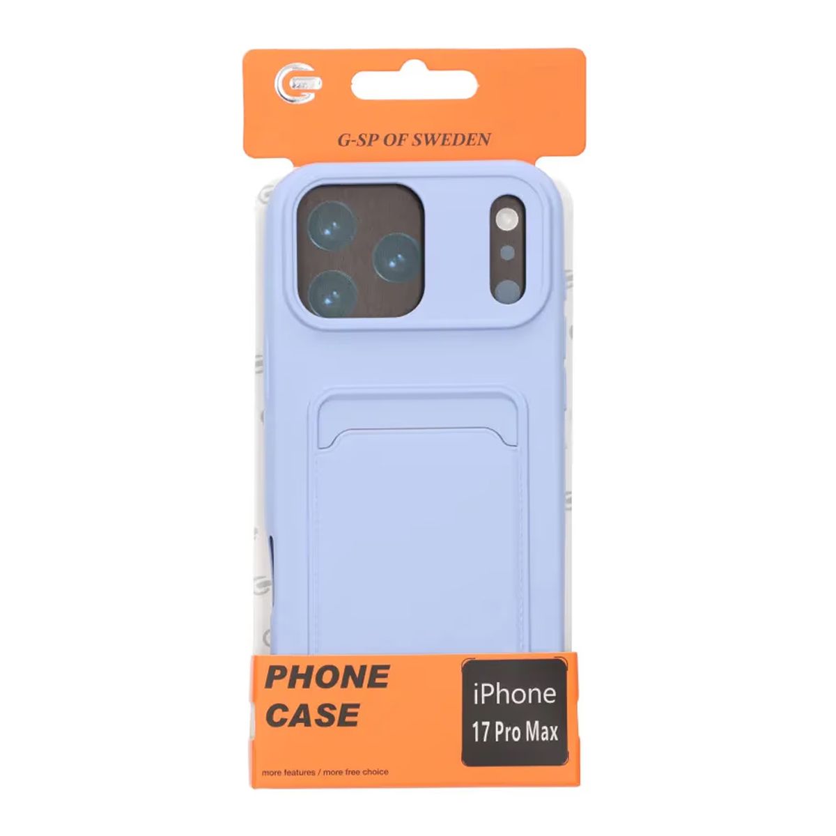 Mobilskal Silikon med Korthållare för iPhone 17 Pro Max - Lila