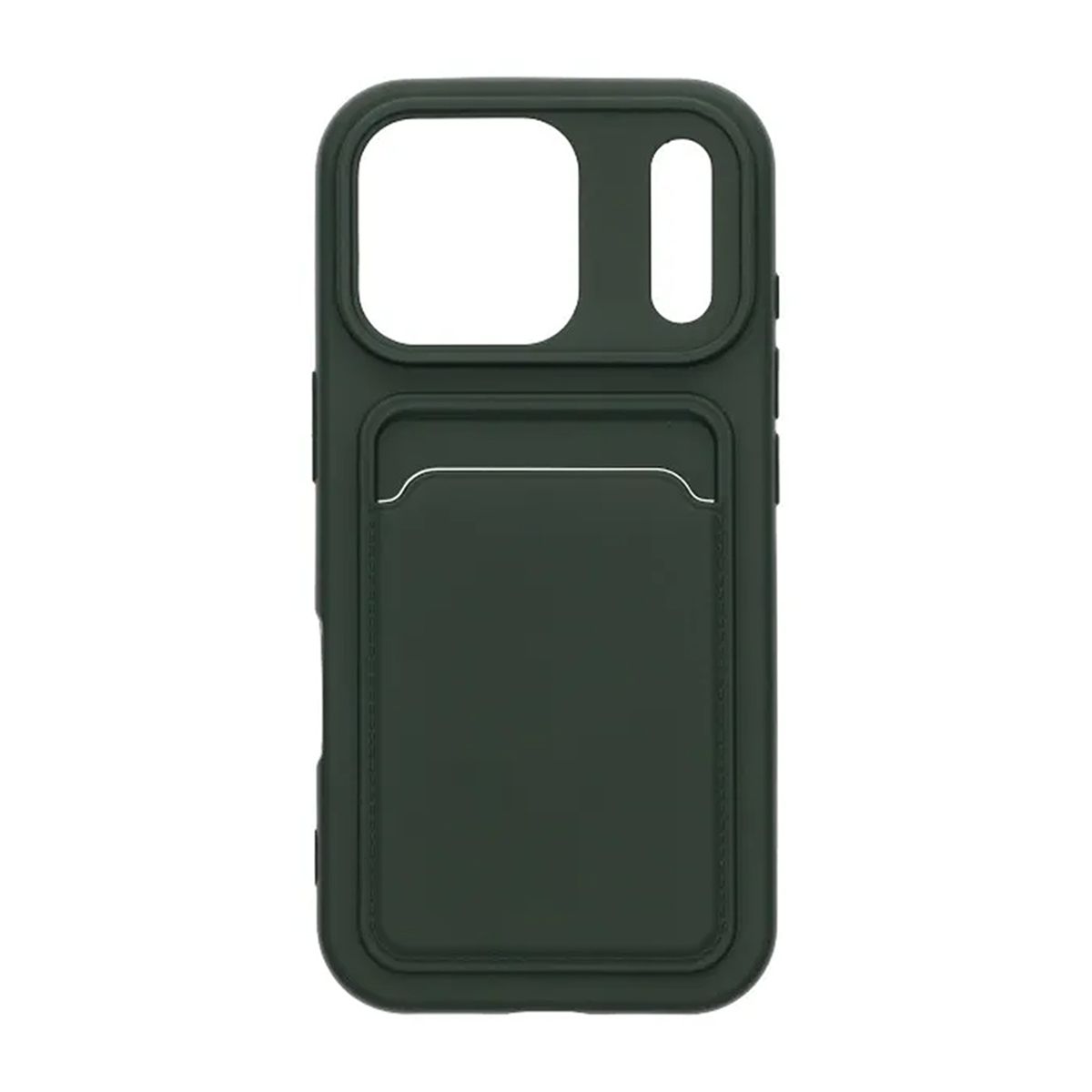 Silicone Case with Card Holder iPhone 17 Pro - Military green