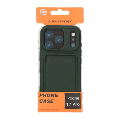 Silicone Case with Card Holder iPhone 17 Pro - Military green