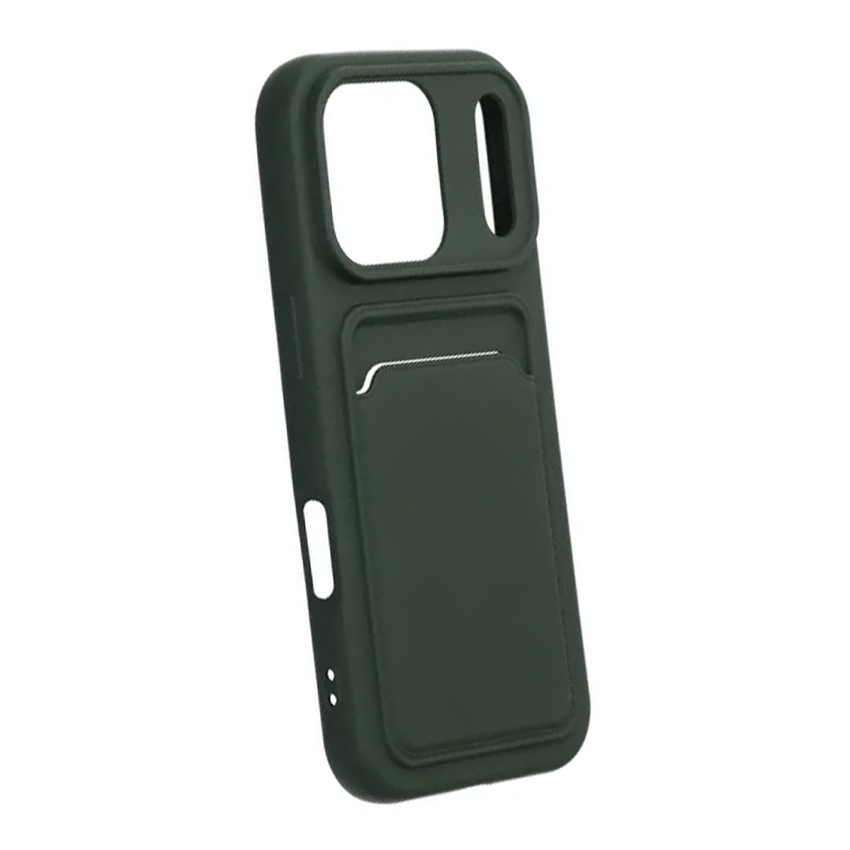 Silicone Case with Card Holder iPhone 17 Pro - Military green