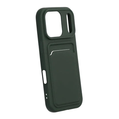 Silicone Case with Card Holder iPhone 17 Pro - Military green