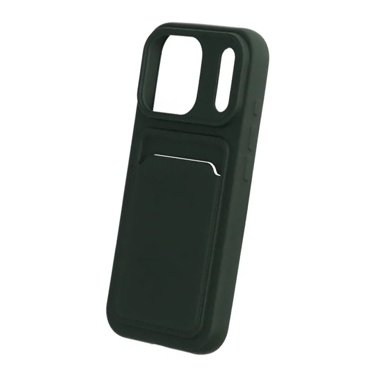 Silicone Case with Card Holder iPhone 17 Pro - Military green