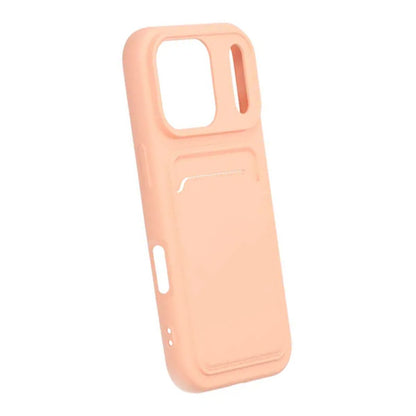 Silicone Case with Card Holder iPhone 17 Pro- Pink