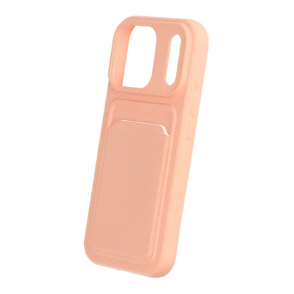 Silicone Case with Card Holder iPhone 17 Pro- Pink