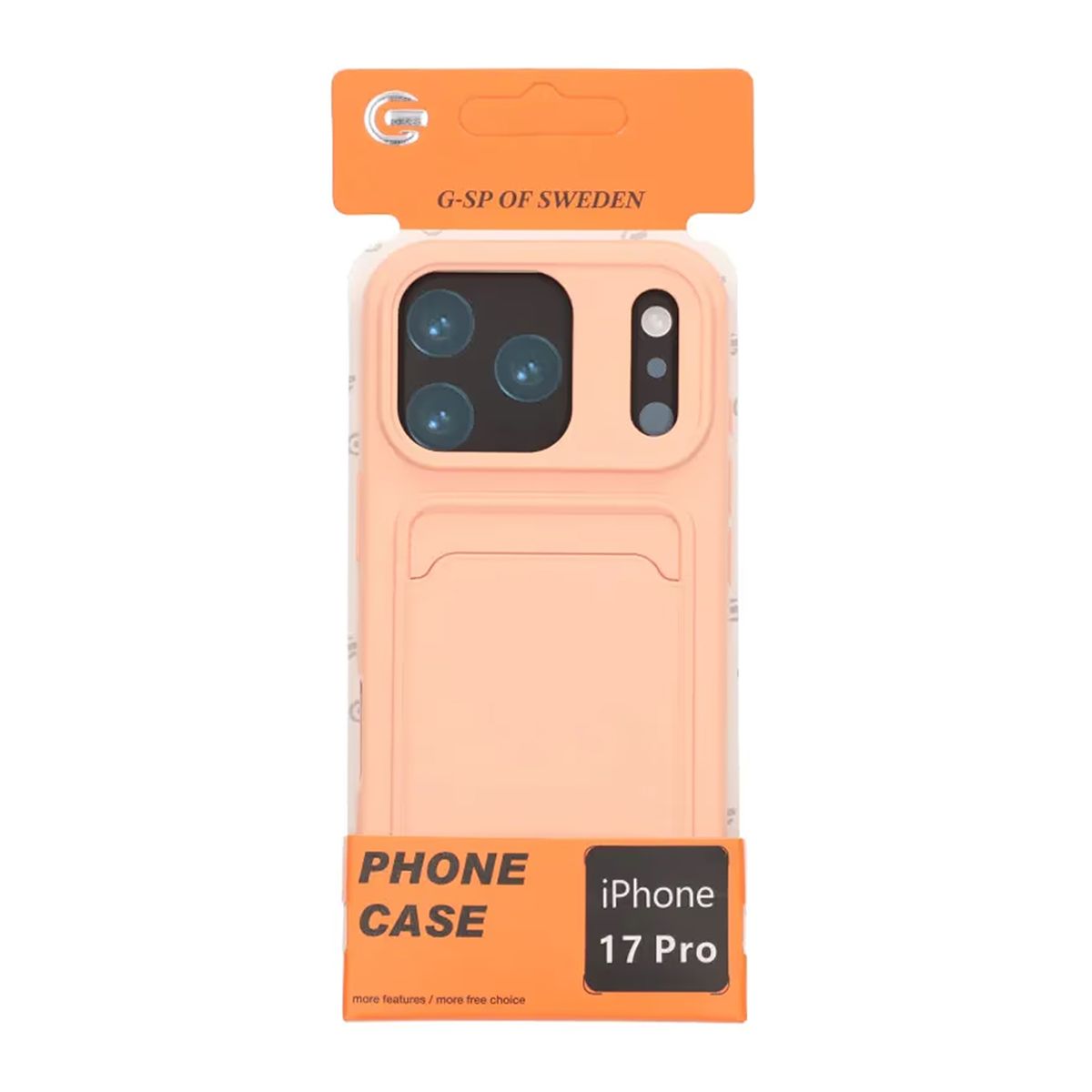 Silicone Case with Card Holder iPhone 17 Pro- Pink