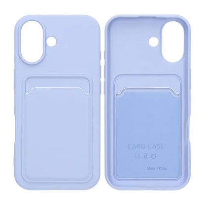 Silicone Mobile Case with Card Holder for iPhone 17 - Purple