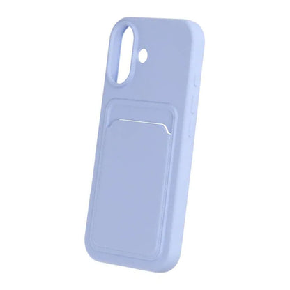 Silicone Mobile Case with Card Holder for iPhone 17 - Purple