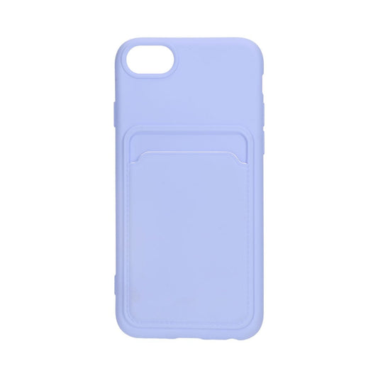 Silicone Card Holder Case for iPhone SE 2020 and 2022 - Purple