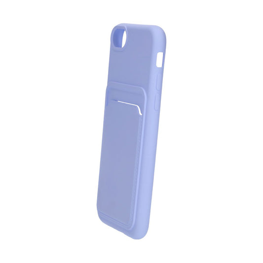 Silicone Card Holder Case for iPhone SE 2020 and 2022 - Purple