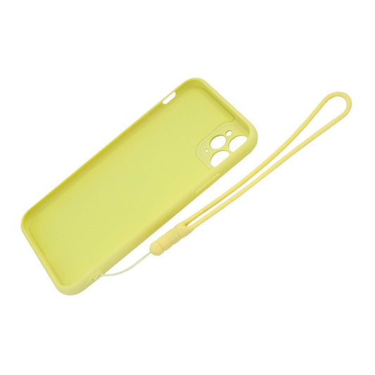 Silicone Ring Holder and Hand Strap Case for iPhone 11 Pro - Yellow