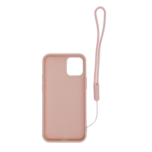 iPhone 12 Pro Max Silikonskal med Ringhållare och Handrem - Rosa