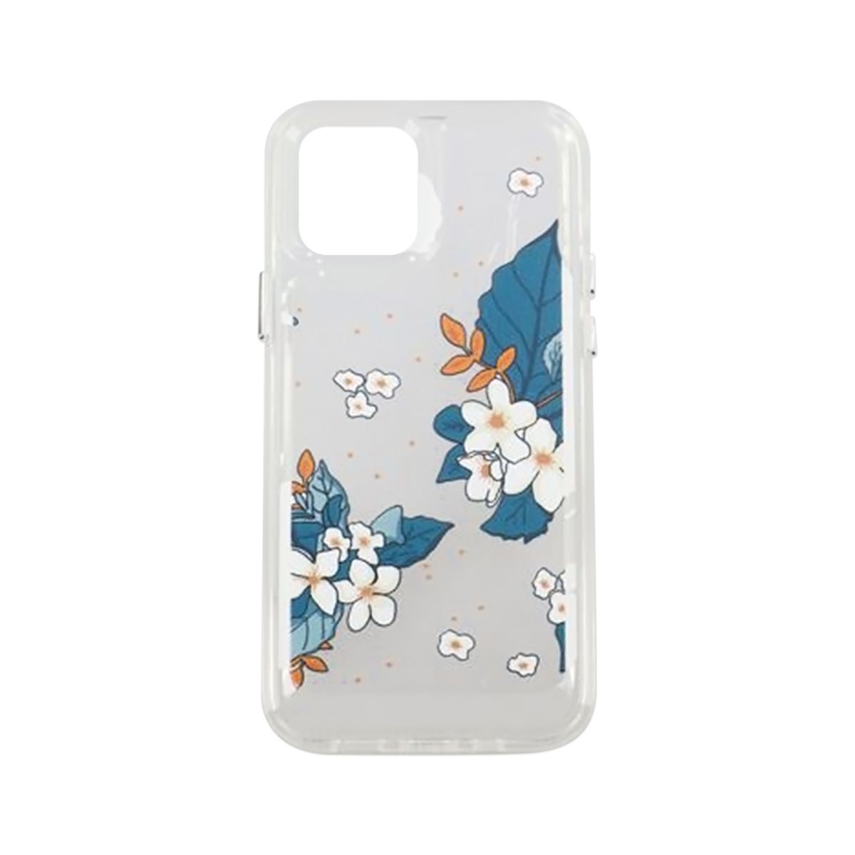 Mobile case with motif for iPhone 12 and 12 Pro - Blue Leaves