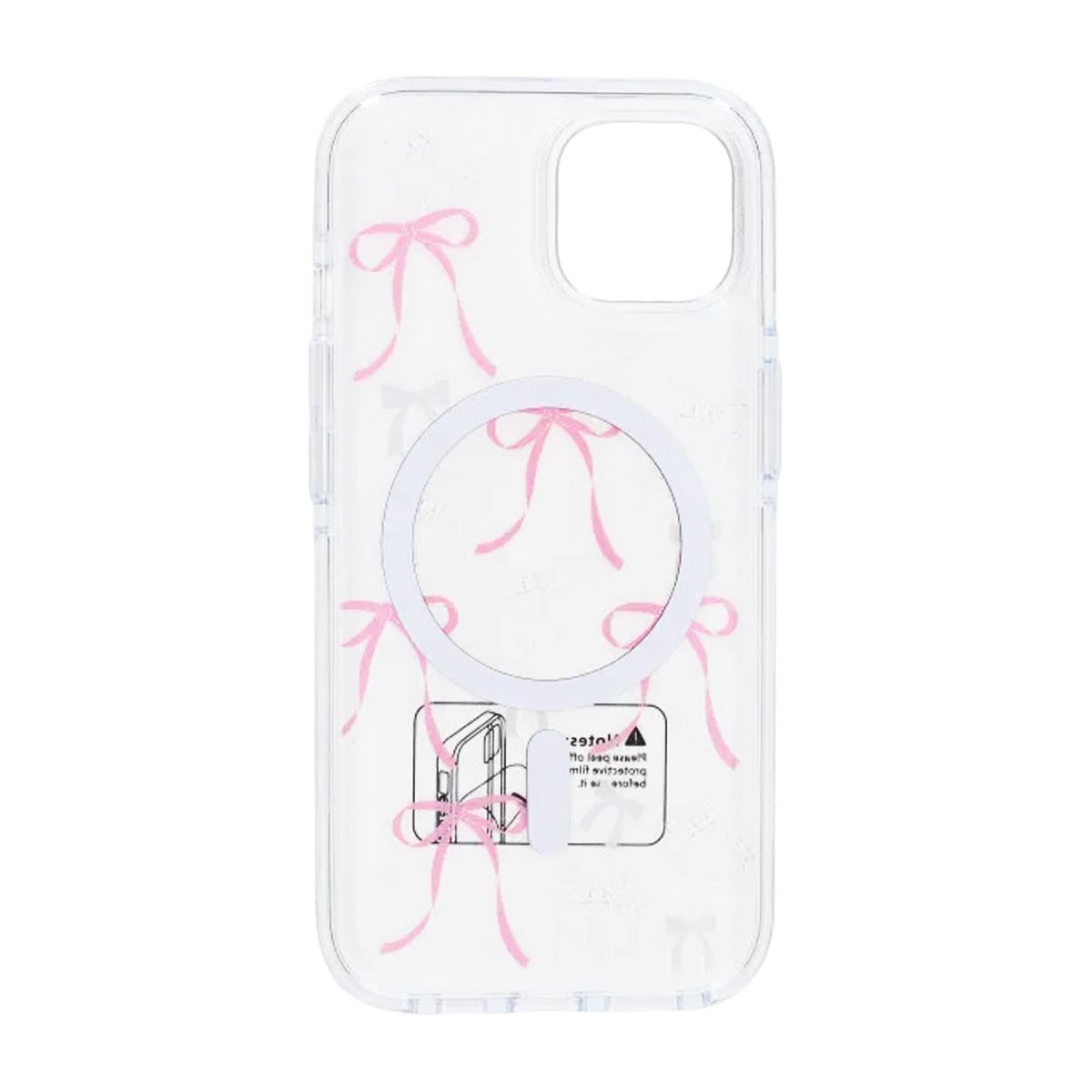 Mobile case Magsafe for iPhone 15 - Transparent with bow