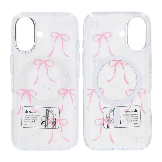 Mobilskal Magsafe till iPhone 16 - Transparent med rosett