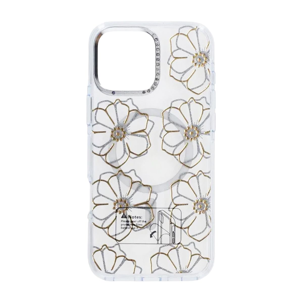 Skal Magsafe till iPhone 16 Pro Max - Transparent med blommor