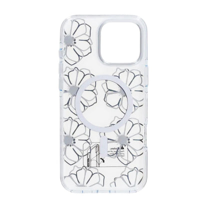 Skal Magsafe till iPhone 16 Pro Max - Transparent med blommor