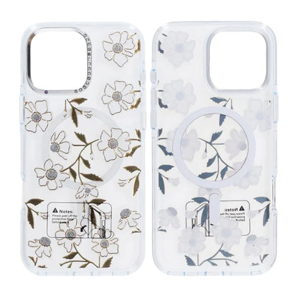 Skal Magsafe till iPhone 16 Pro Max - Transparent blommor och kvistar