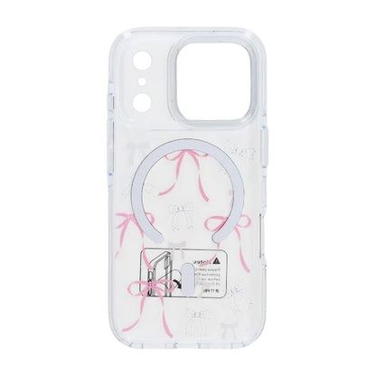 Sparkling Rhinestone Magnetic Case For iPhone 17 Pro Butterfly Pink