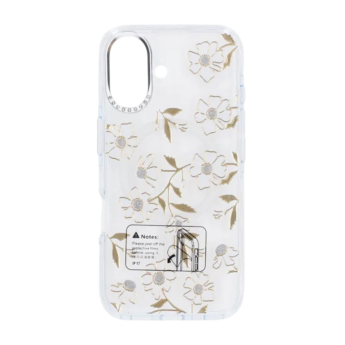 Case Magsafe for iPhone 17 - Transparent flowers and twigs