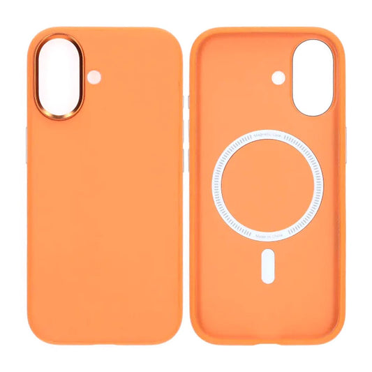 Mobilskal konstläder med Magsafe för iPhone 17 - Orange