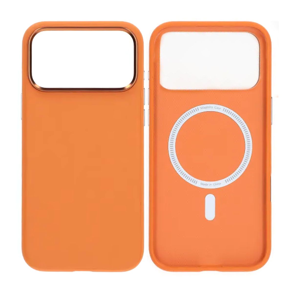 Mobilskal för iPhone 17 Pro Max - Kameraskydd Orange PU-läder