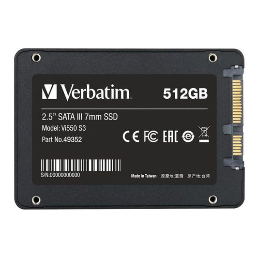 Verbatim 512GB SATA III 2.5inch 3D NAND 1670mW 560 MB/s