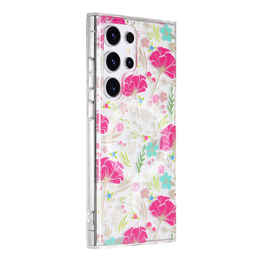 Samsung Galaxy S23 Ultra Case Magnet - Flowers Red/Green